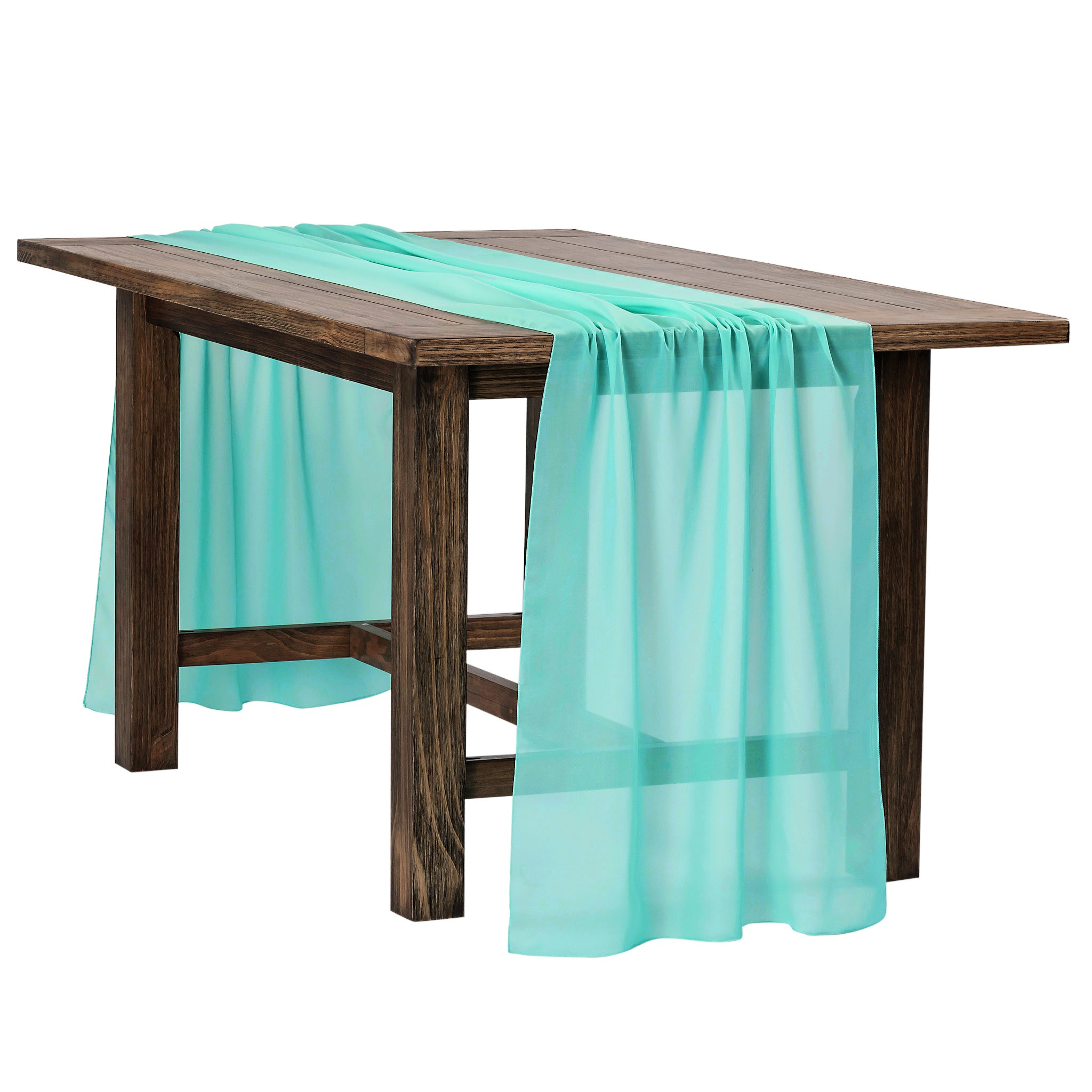Chiffon Wedding Table Runner x 27" 10FT - Turquoise