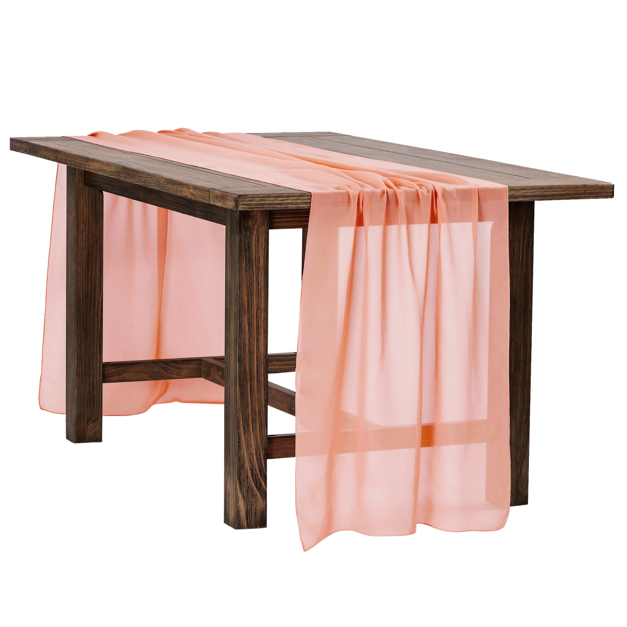 Chiffon Wedding Table Runner x 27" 10FT - Coral