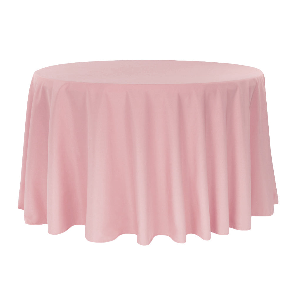 Premium Polyester Tablecloth 120" Round - Dusty Rose/Mauve