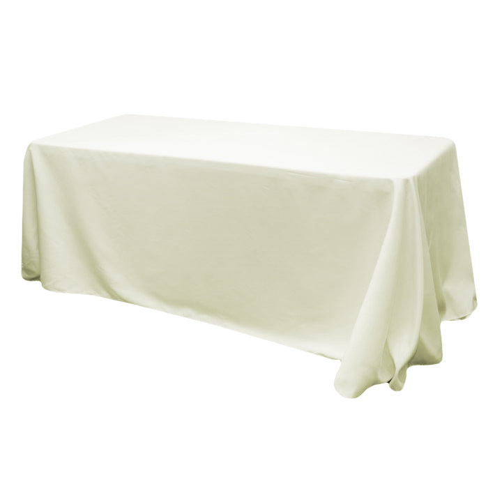 Rectangular Oblong Premium Polyester Tablecloth 90"x156" - Light Ivory/Off White