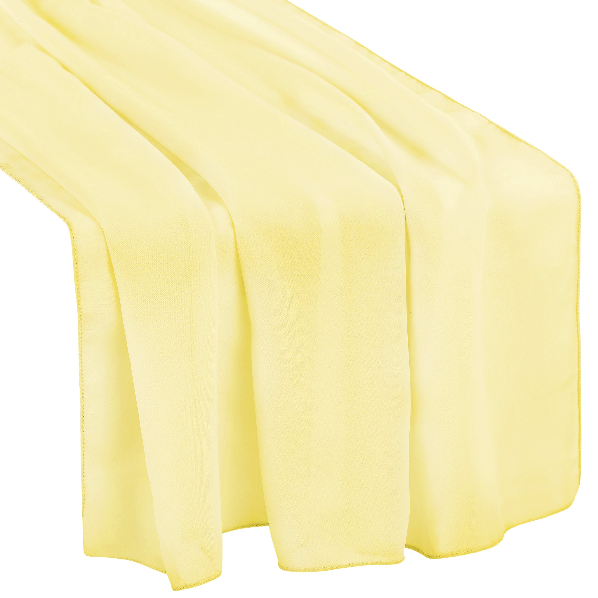 Chiffon Wedding Table Runner x 27" 10FT - Pastel Yellow