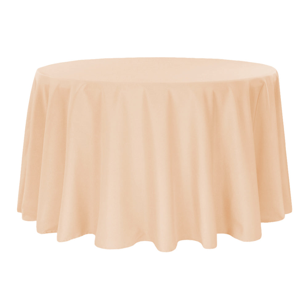 Premium Polyester Tablecloth 108" Round - Champagne
