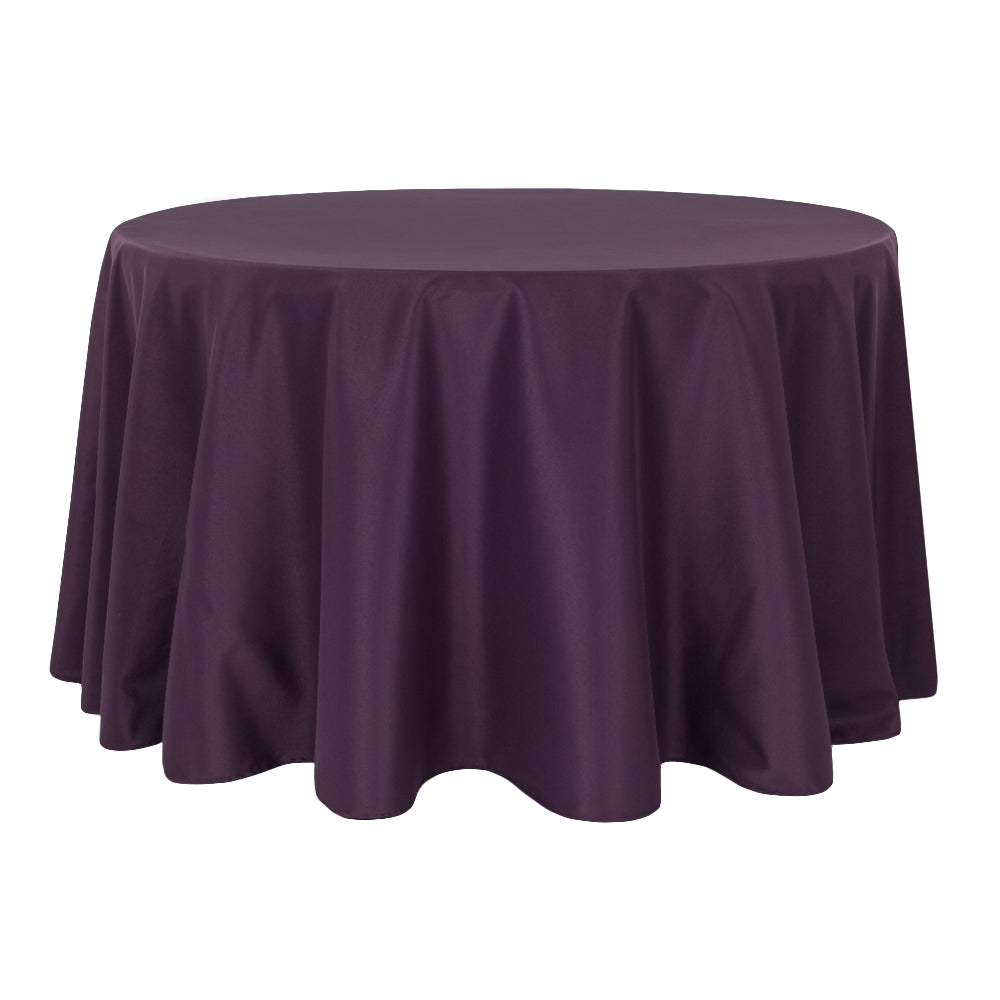 Premium Polyester Tablecloth 120" Round - Eggplant/Plum