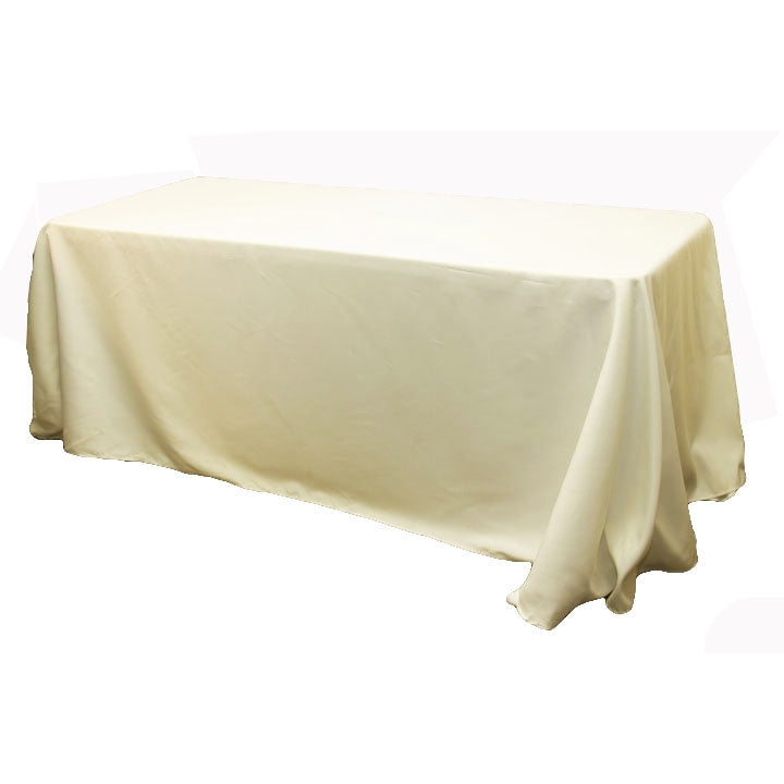 Rectangular Oblong Premium Polyester Tablecloth 90"x156" - Ivory
