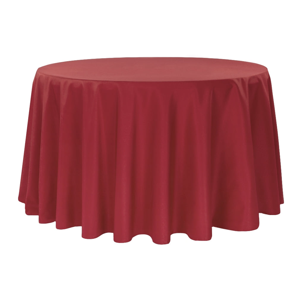 Premium Polyester Tablecloth 120" Round - Apple Red