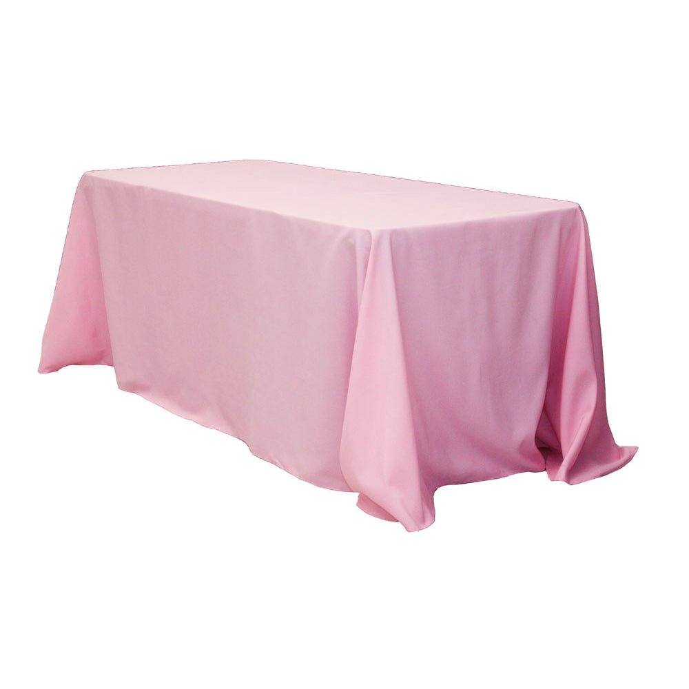 Rectangular Oblong Premium Polyester Tablecloth 90"x156" - Pink