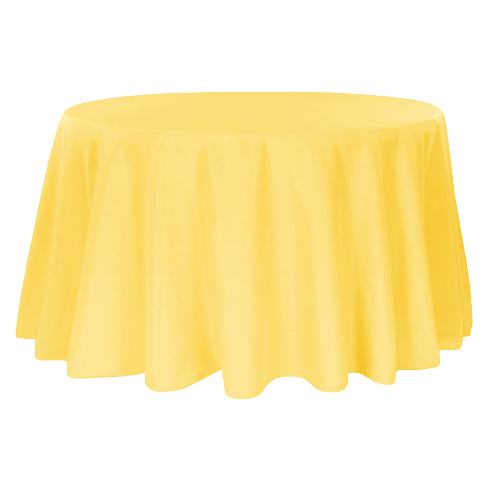 Premium Polyester Tablecloth 120" Round - Canary Yellow