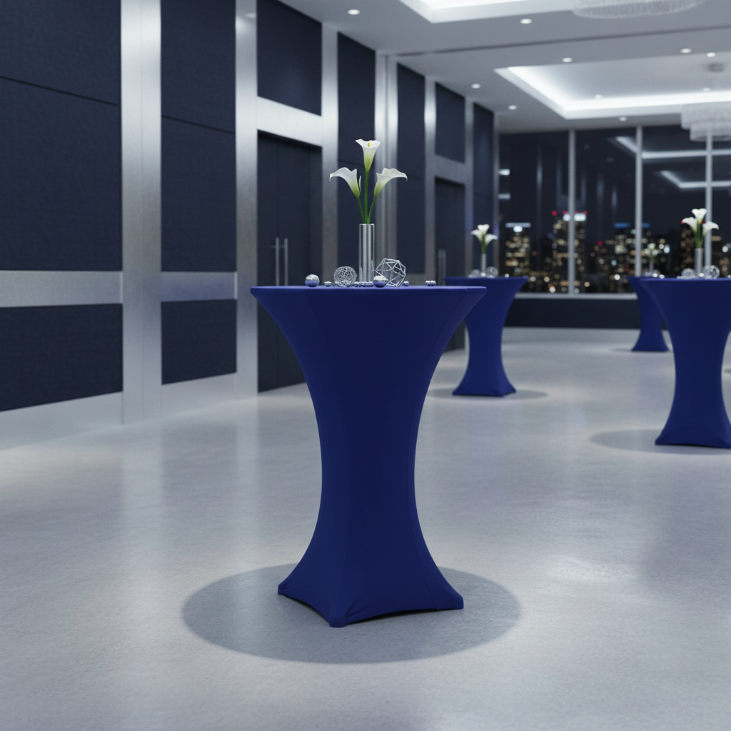 Spandex Cocktail Table Cover 30" Round - Royal Blue
