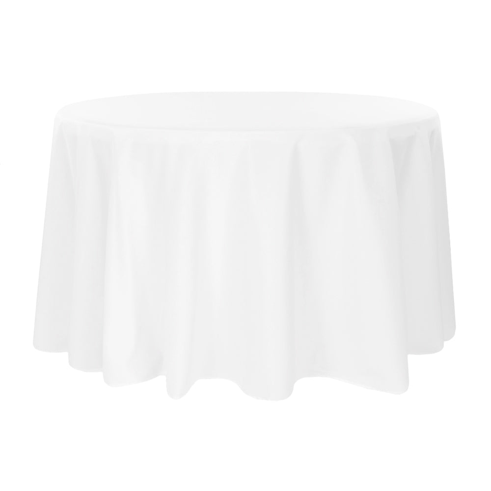 Premium Polyester Tablecloth 120" Round - White
