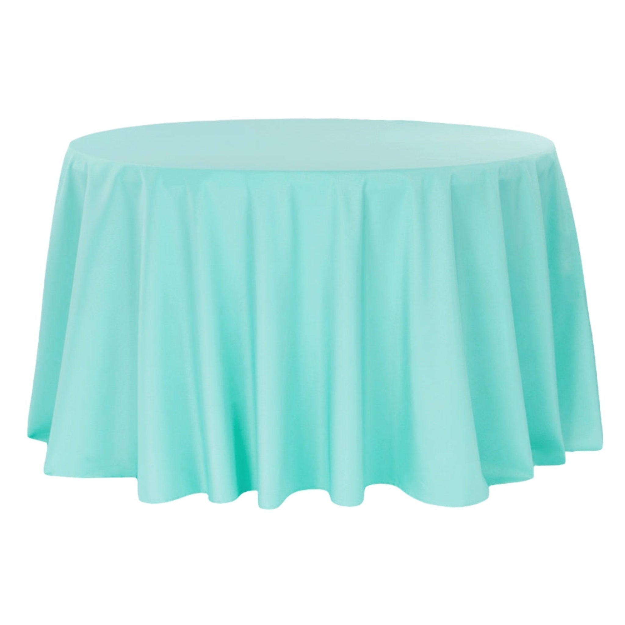 Premium Polyester Tablecloth 120" Round - Turquoise