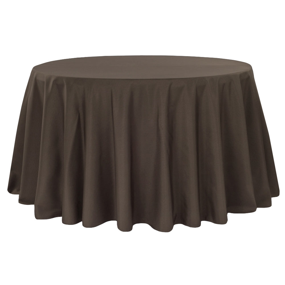 Premium Polyester Tablecloth 120" Round - Chocolate Brown