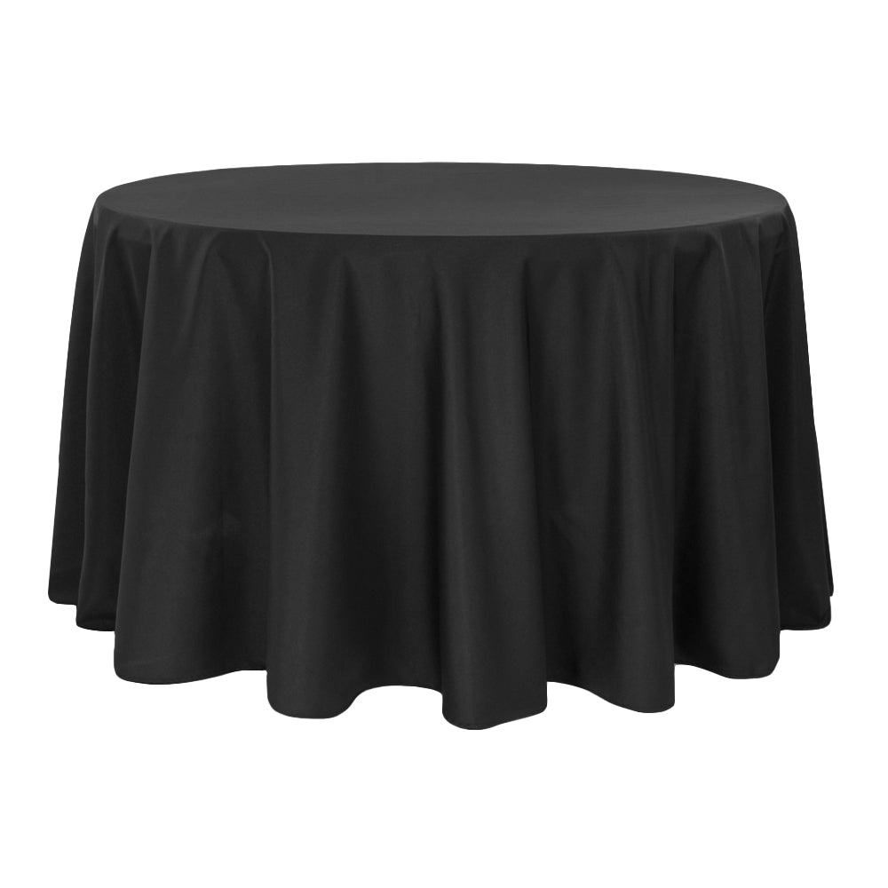 Premium Polyester Tablecloth 120" Round - Black