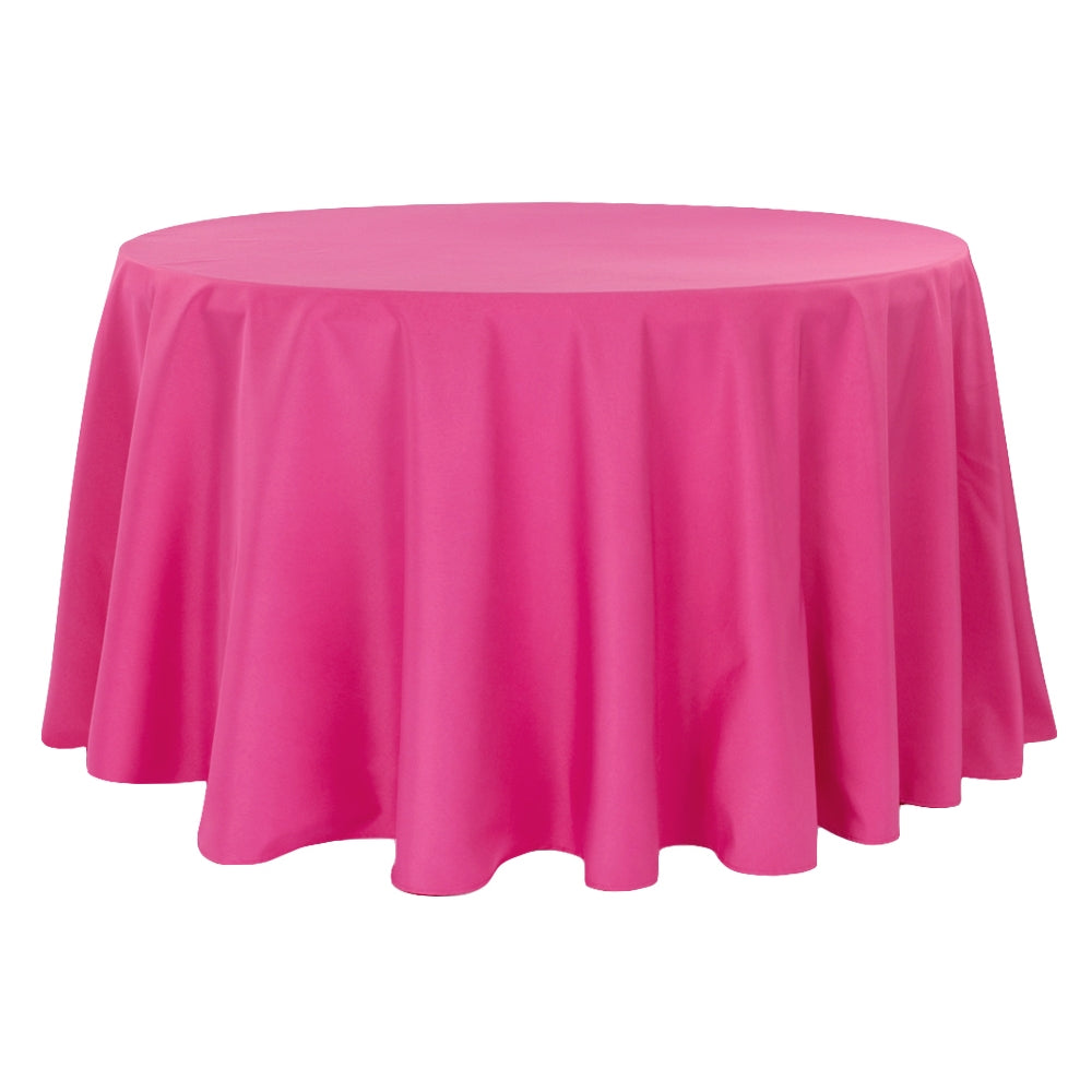 Premium Polyester Tablecloth 120" Round - Fuchsia