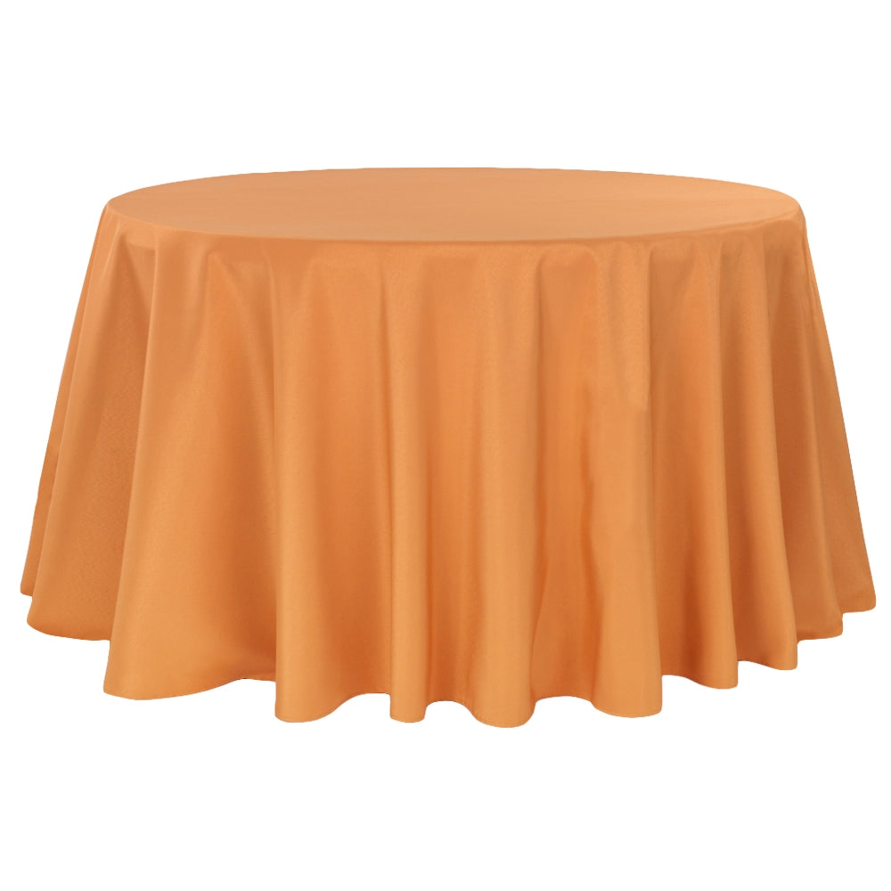 Premium Polyester Tablecloth 120" Round - Burnt Orange