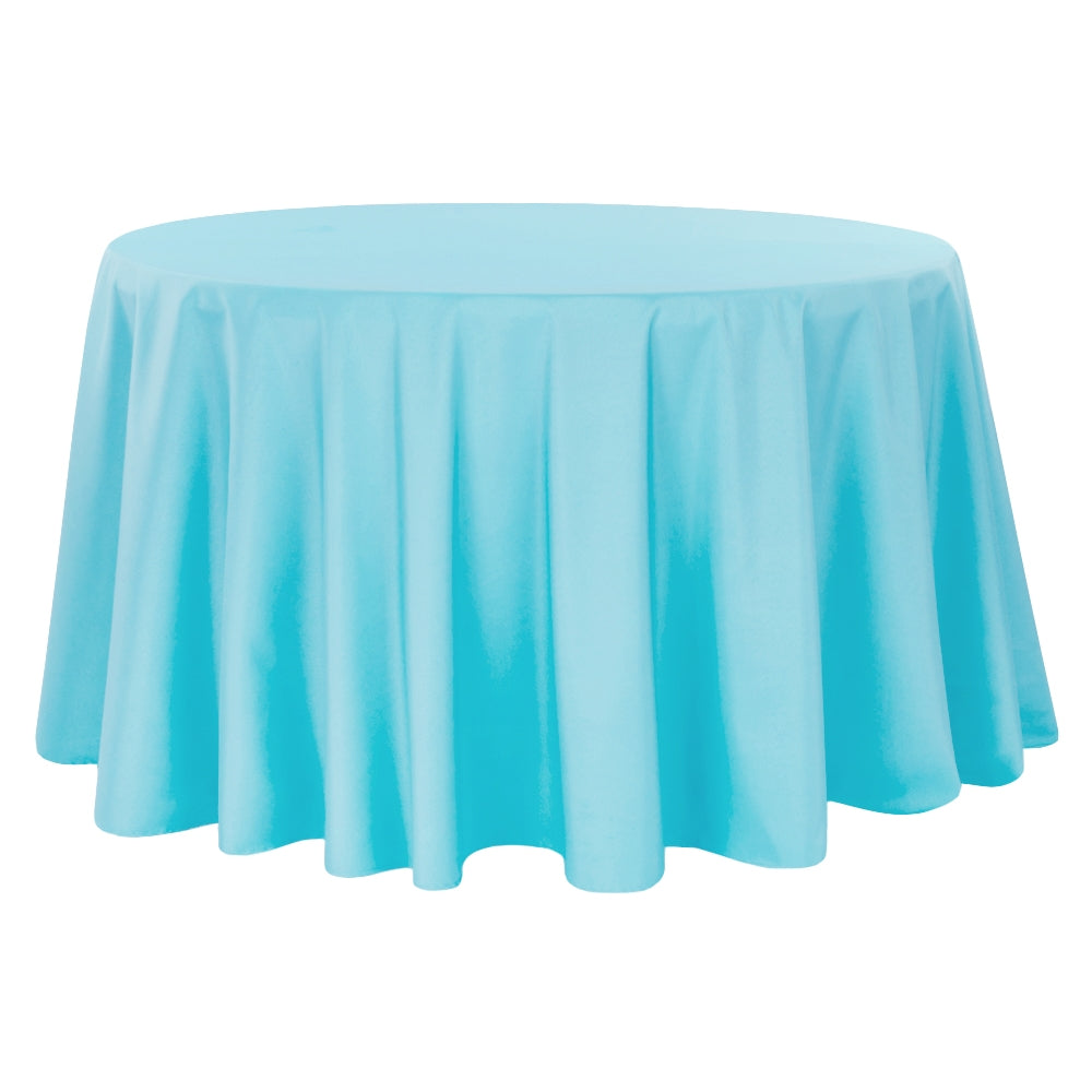 Premium Polyester Tablecloth 108" Round - Aqua Blue