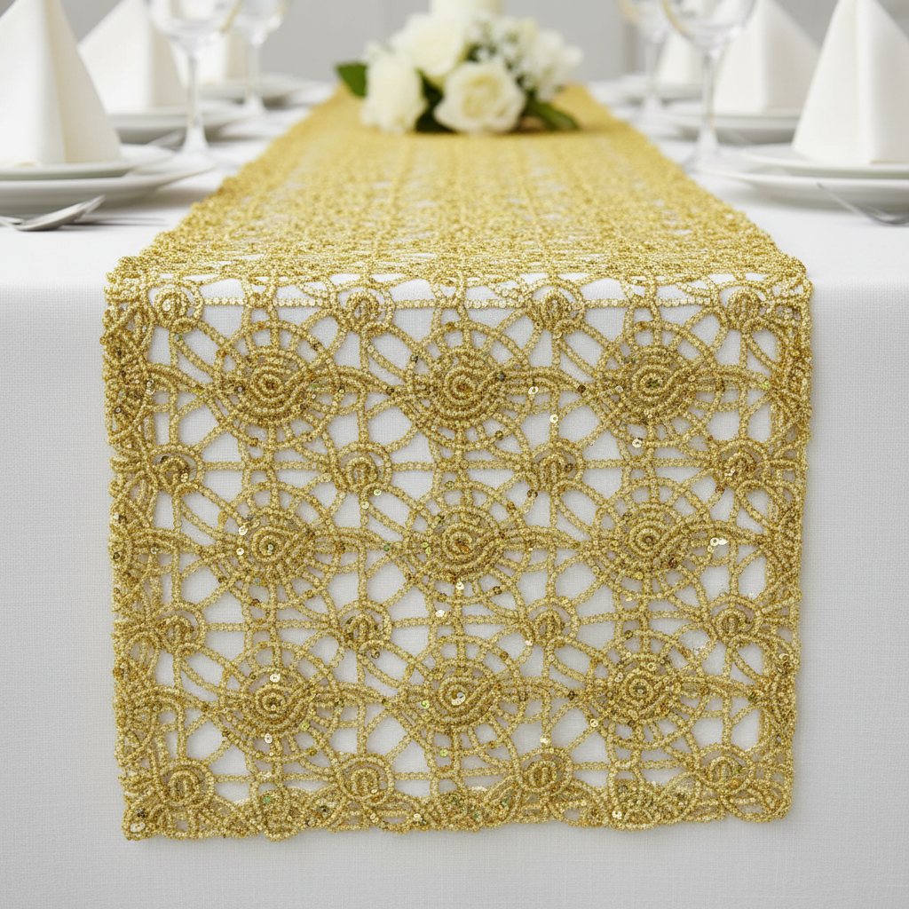 Chemical Lace Table Runner - Gold