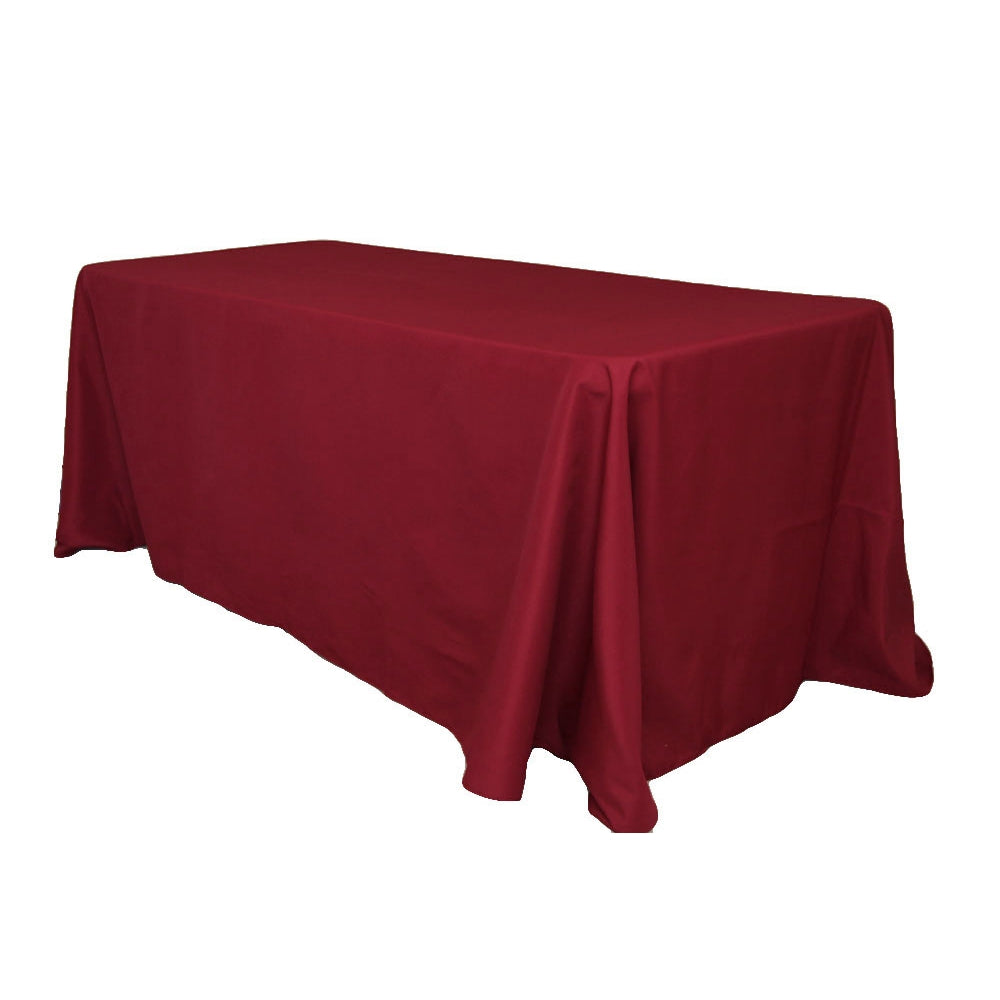 Rectangular Oblong Premium Polyester Tablecloth 90"x132" - Burgundy