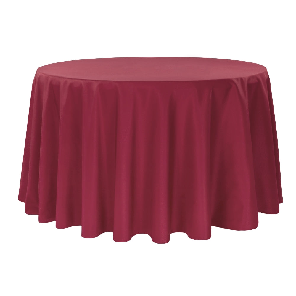 Premium Polyester Tablecloth 120" Round - Burgundy