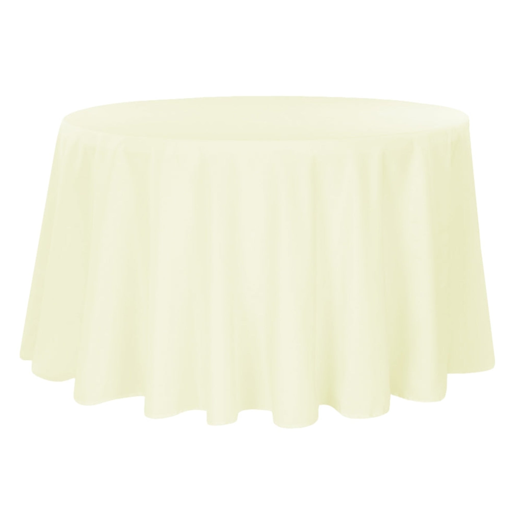 Premium Polyester Tablecloth 108" Round - Ivory