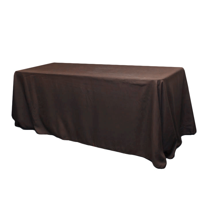 Rectangular Oblong Premium Polyester Tablecloth 90"x132" - Chocolate Brown