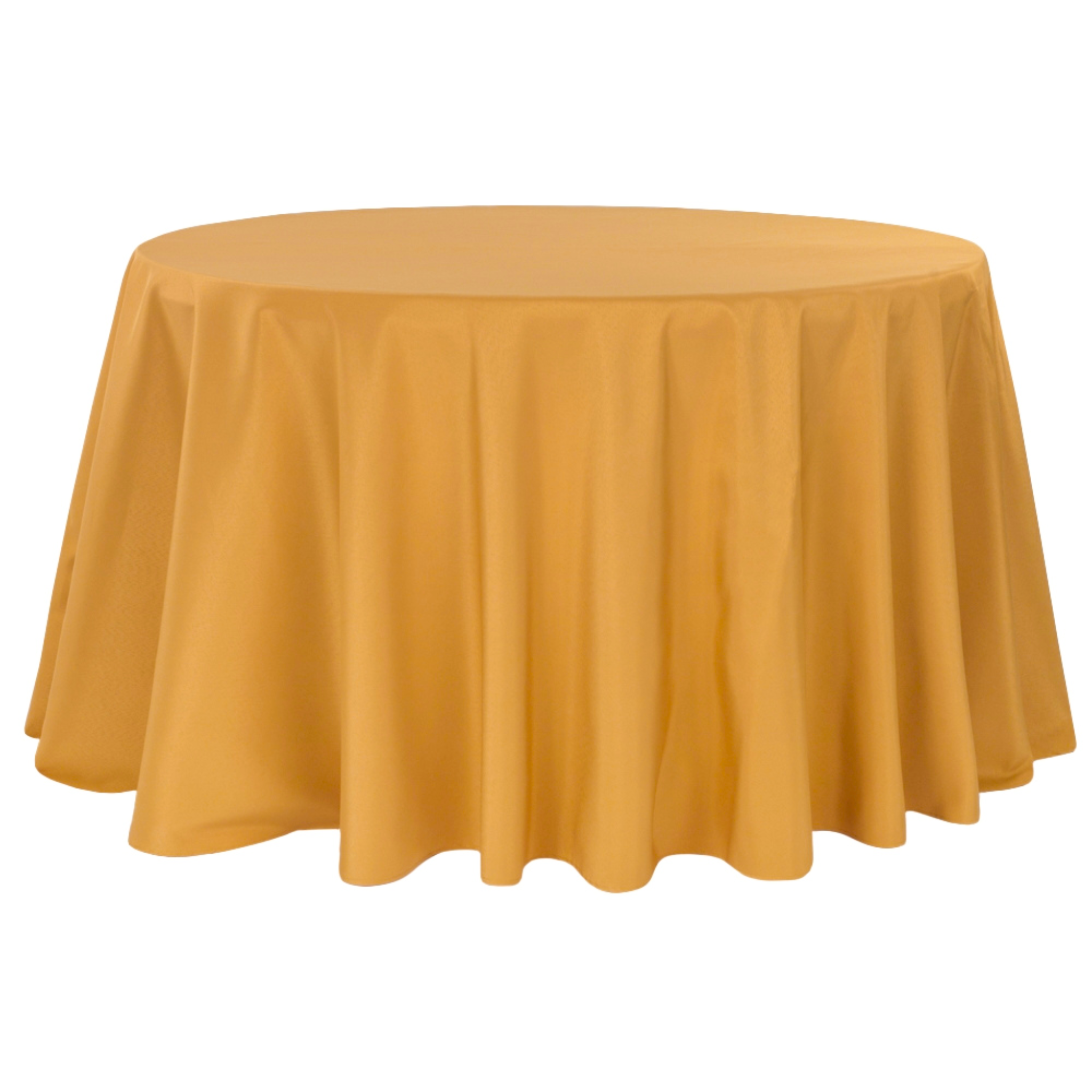 Premium Polyester Tablecloth 120" Round - Gold