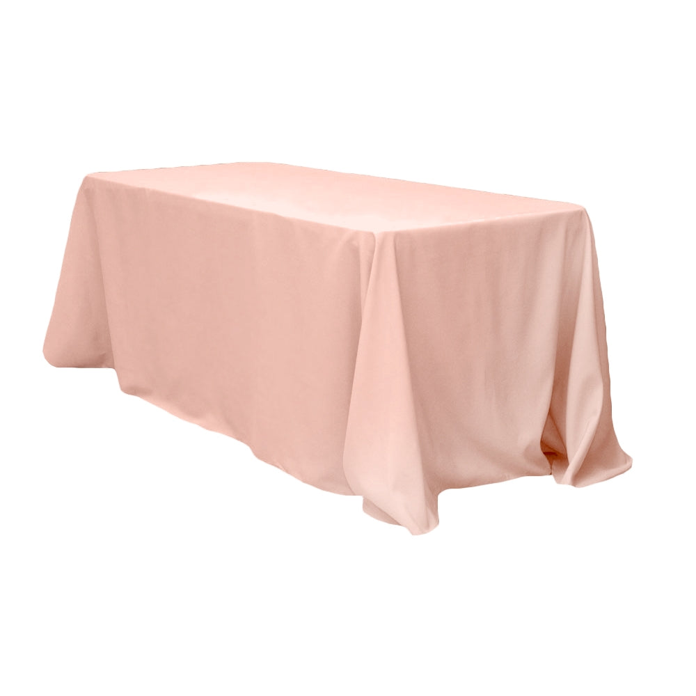 Rectangular Oblong Premium Polyester Tablecloth 90"x132" - Blush/Rose Gold