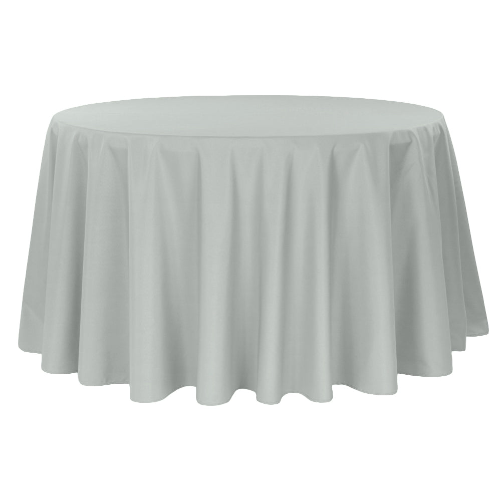 Premium Polyester Tablecloth 108" Round - Gray/Silver