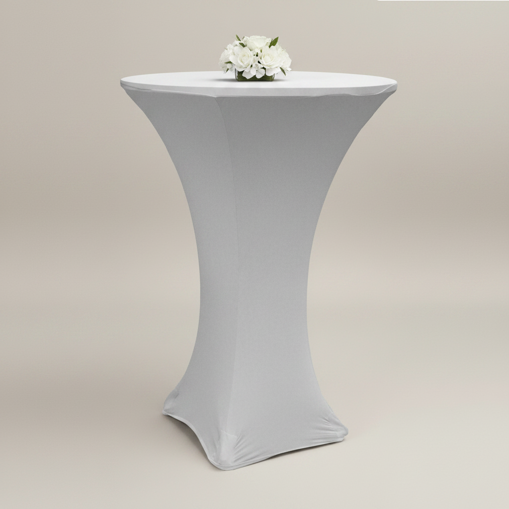Spandex Cocktail Table Cover 30" Round - Silver