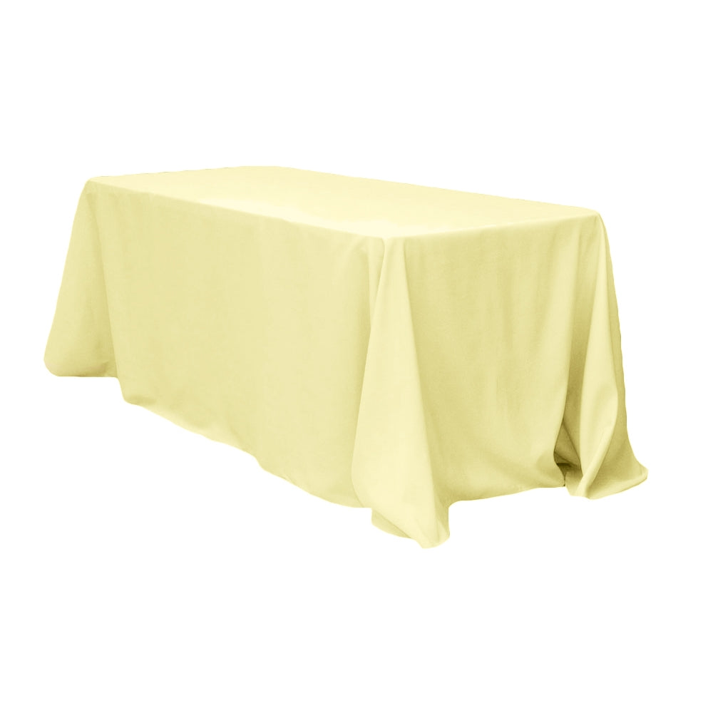 Rectangular Oblong Premium Polyester Tablecloth 90"x132" - Pastel Yellow