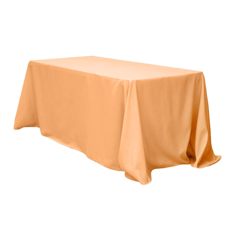 Rectangular Oblong Premium Polyester Tablecloth 90"x132" - Peach