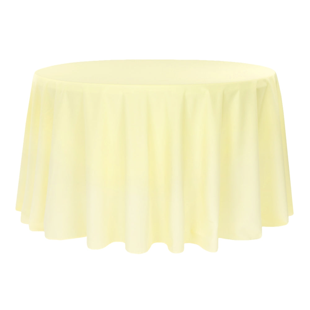 Premium Polyester Tablecloth 120" Round - Pastel Yellow