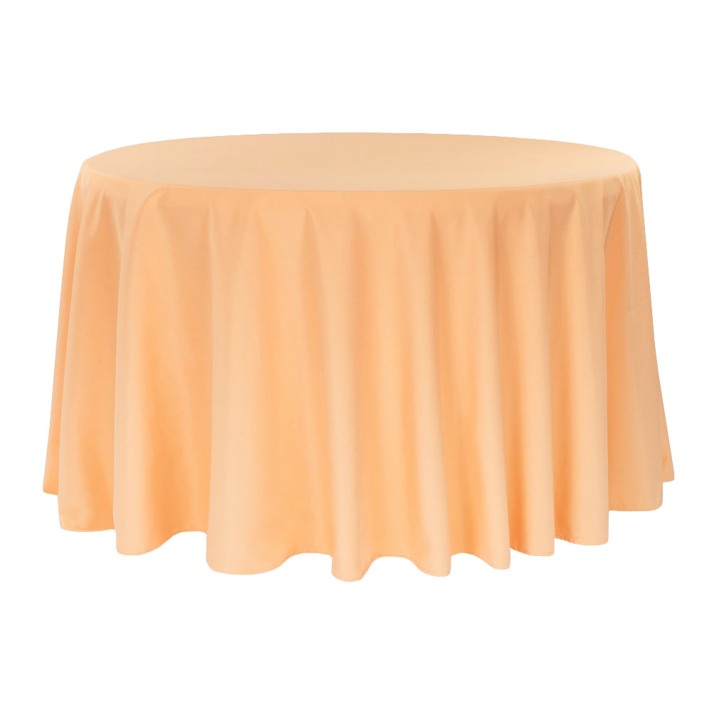 Premium Polyester Tablecloth 120" Round - Peach
