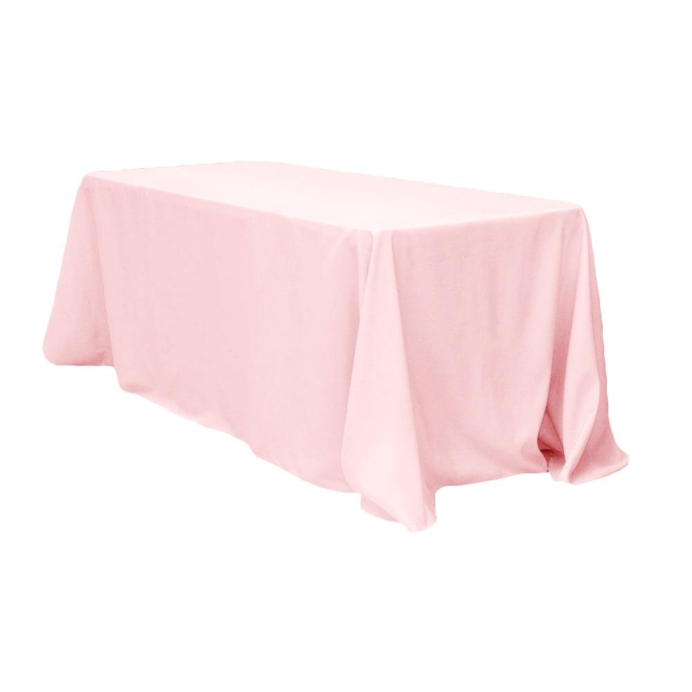 Rectangular Oblong Premium Polyester Tablecloth 90"x132" - Pastel Pink