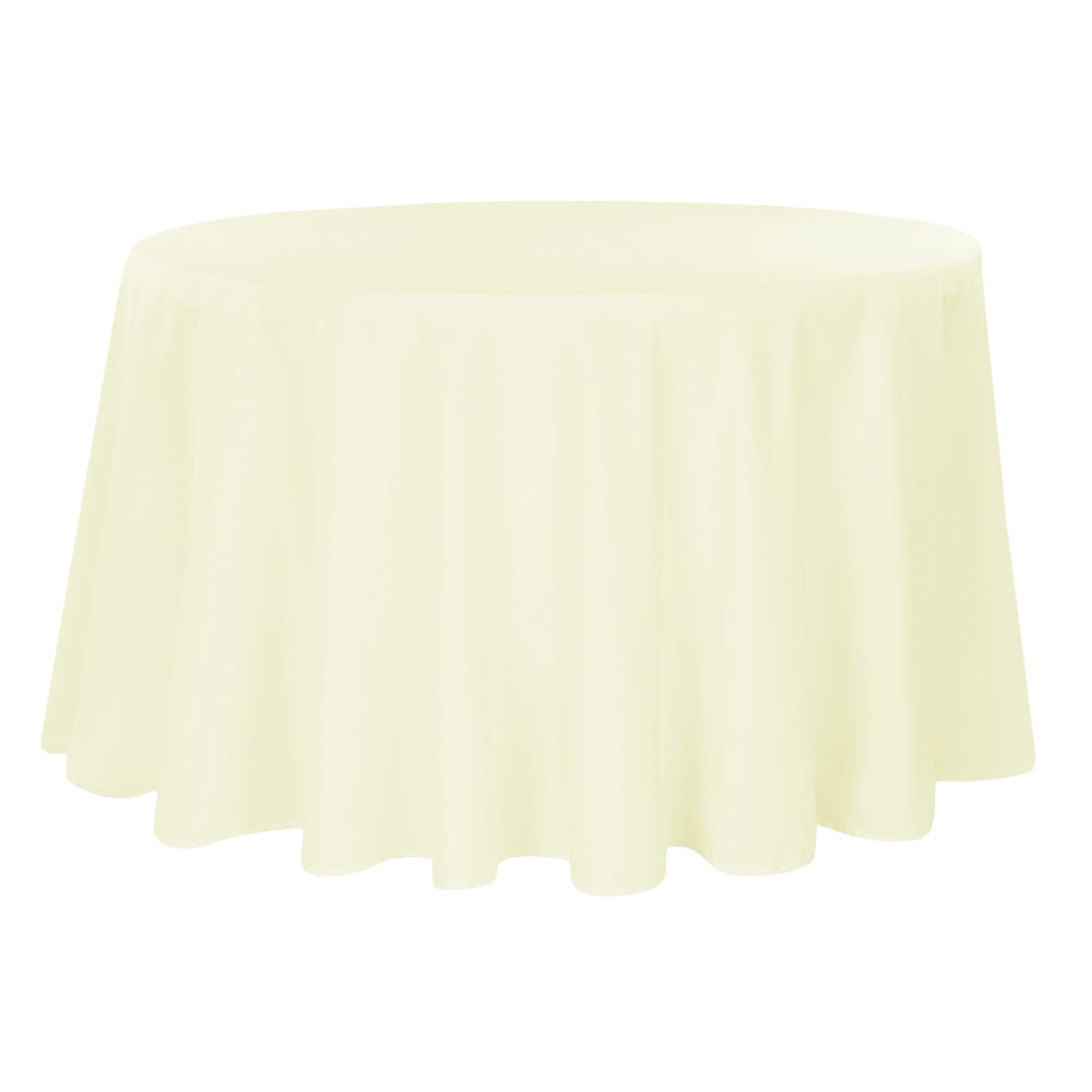 Premium Polyester Tablecloth 120" Round - Ivory