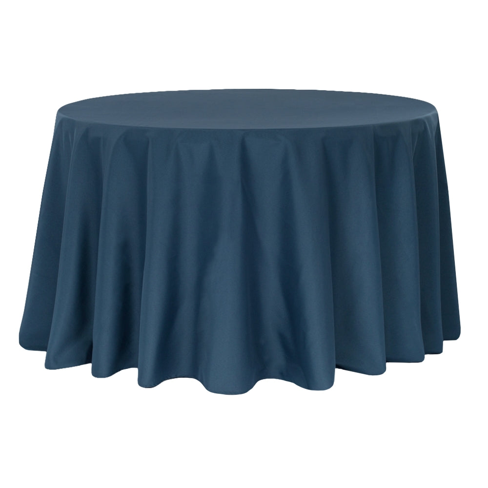 Premium Polyester Tablecloth 120" Round - Navy Blue