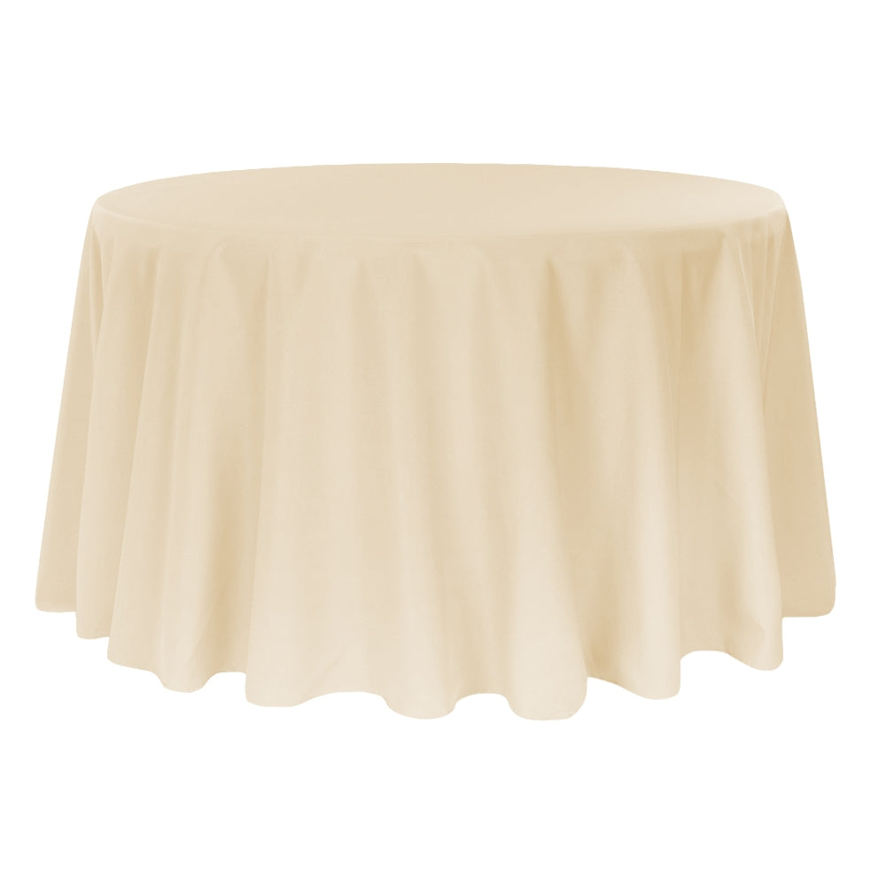 Premium Polyester Tablecloth 120" Round - Nude