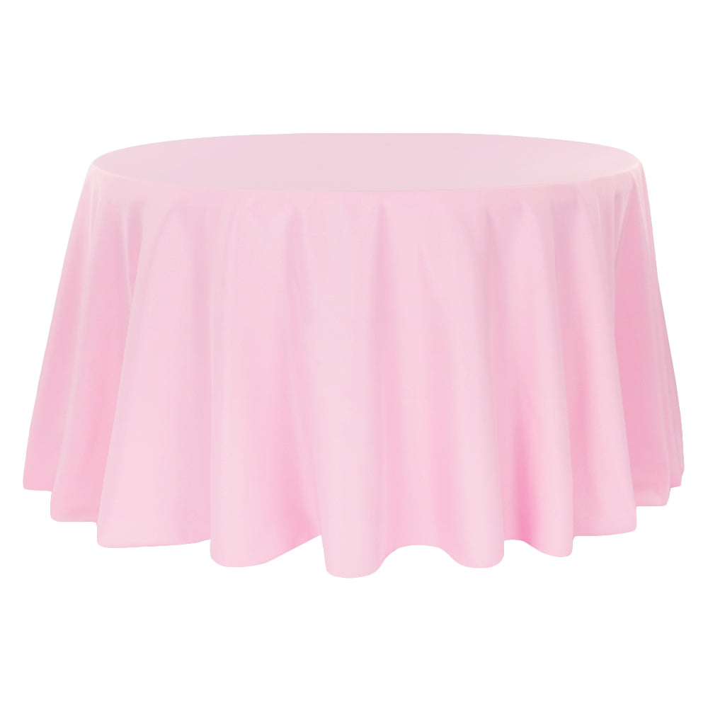 Premium Polyester Tablecloth 108" Round - Pink