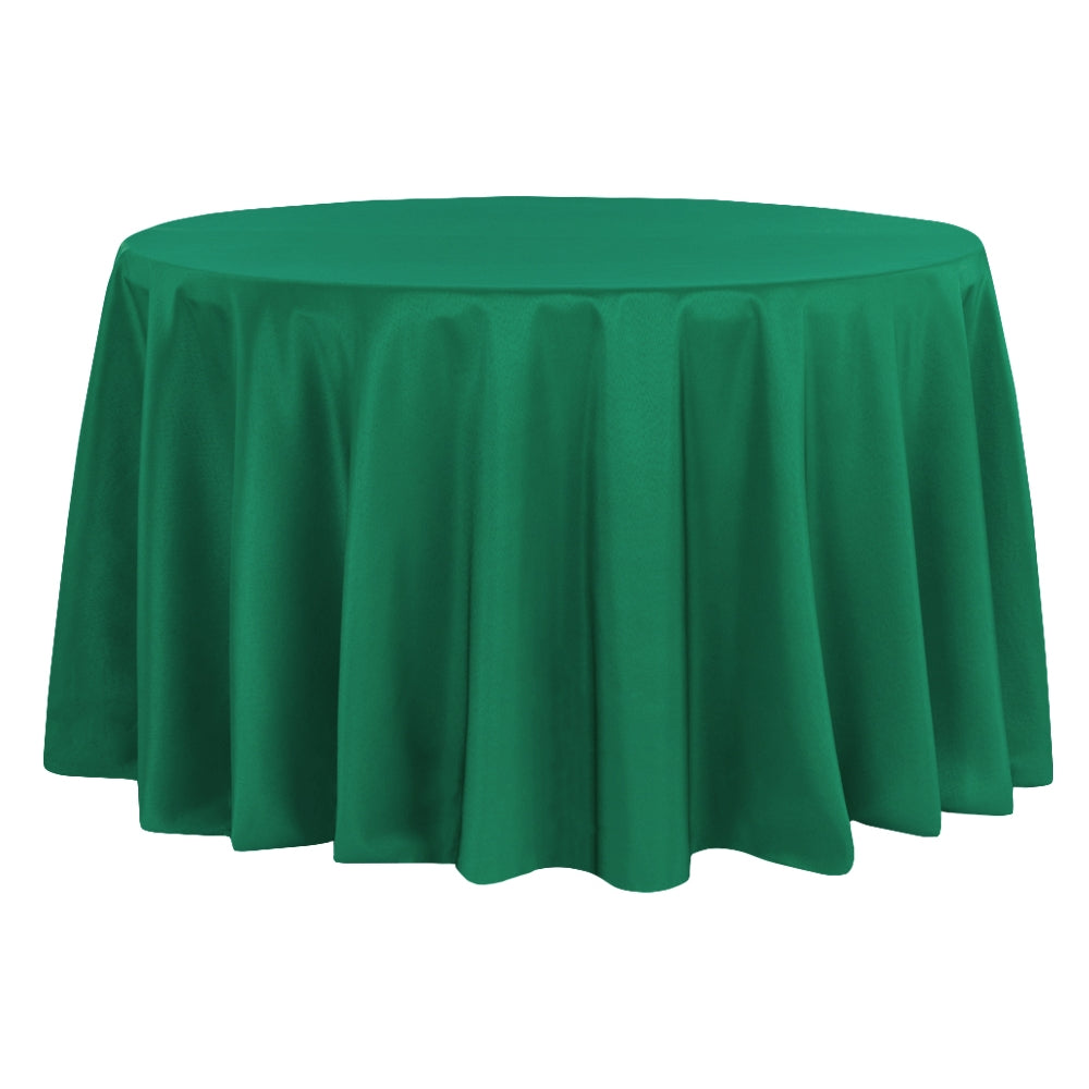 Premium Polyester Tablecloth 120" Round - Emerald Green