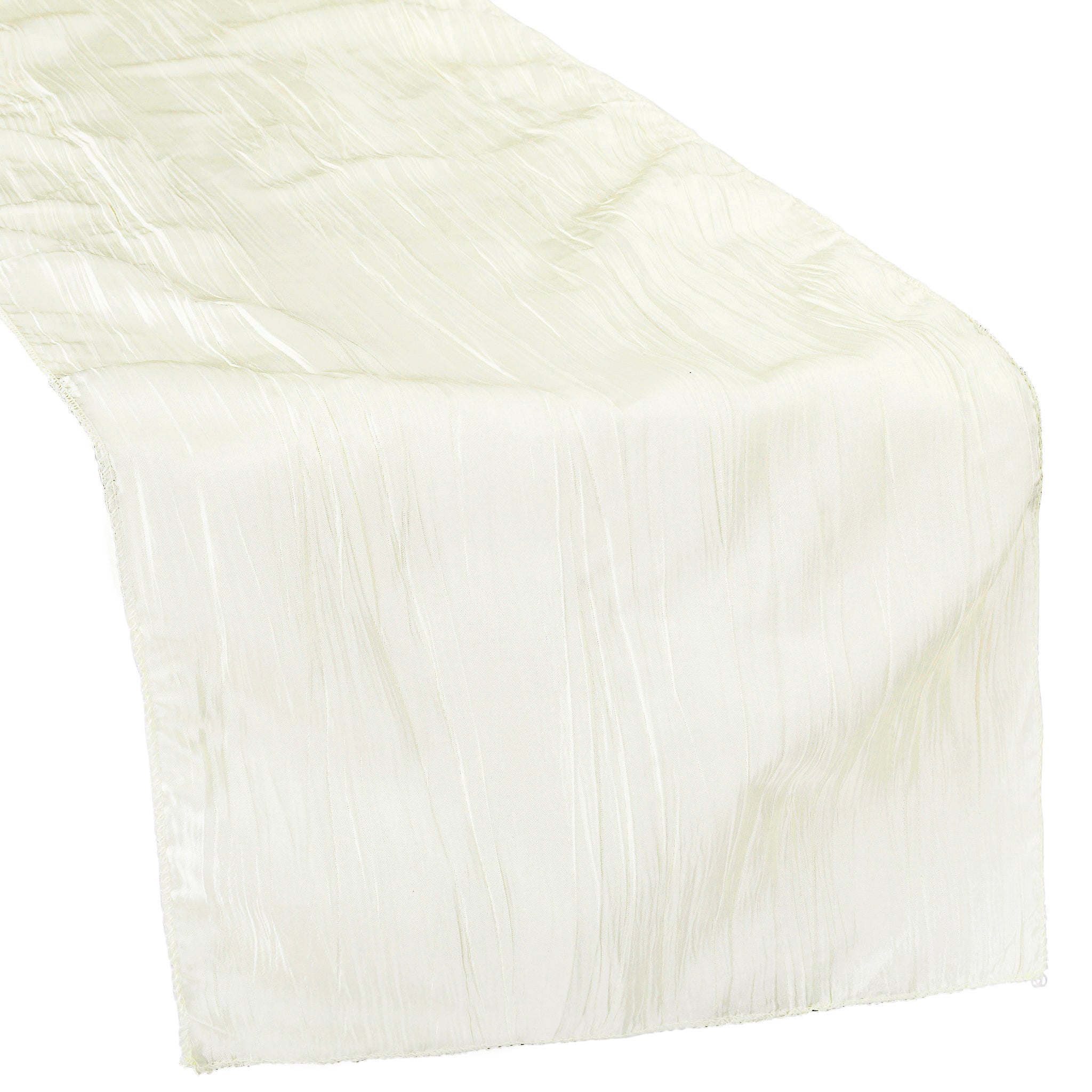Accordion Crinkle Taffeta Table Runner - Ivory