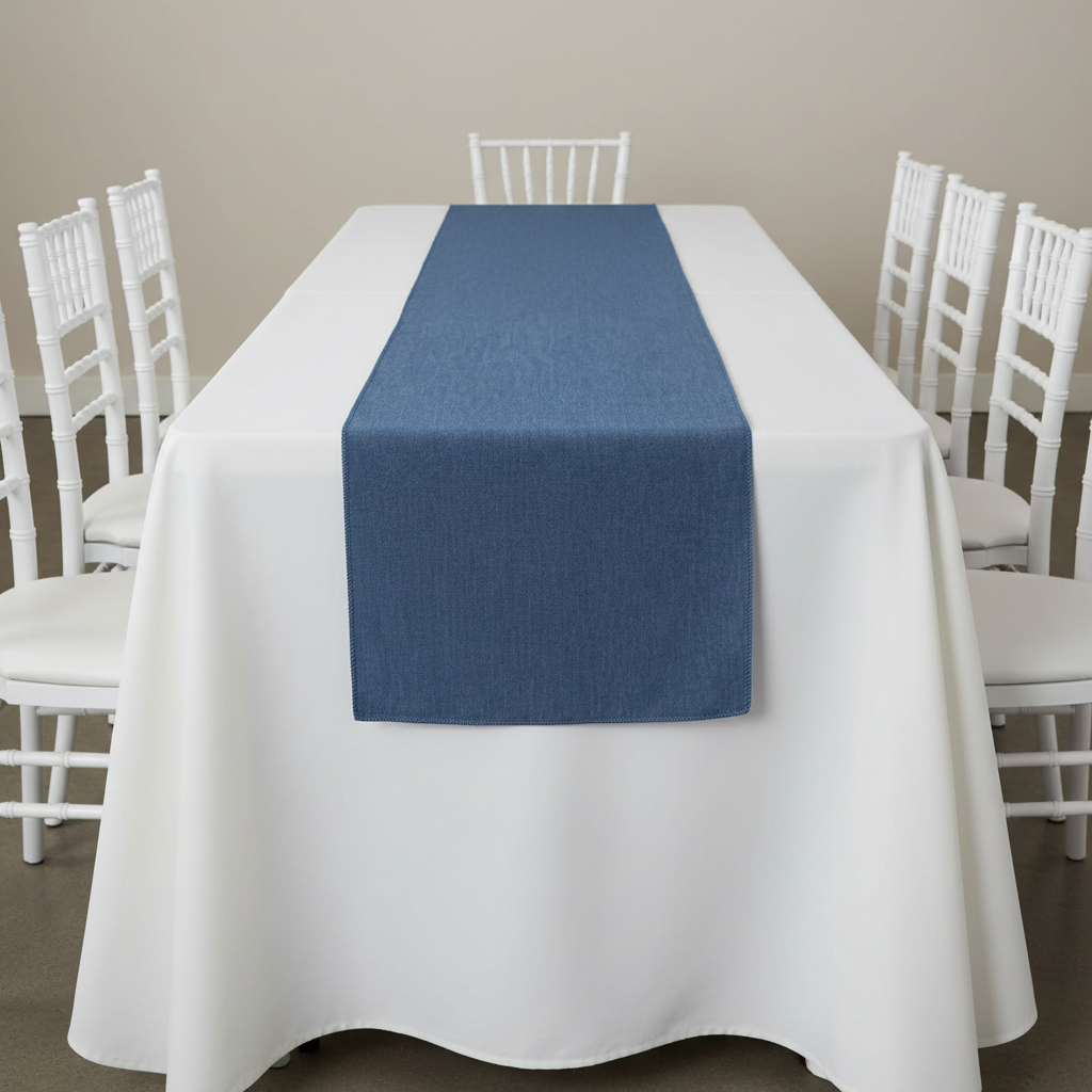 Faux Denim Table Runner - Dark Blue