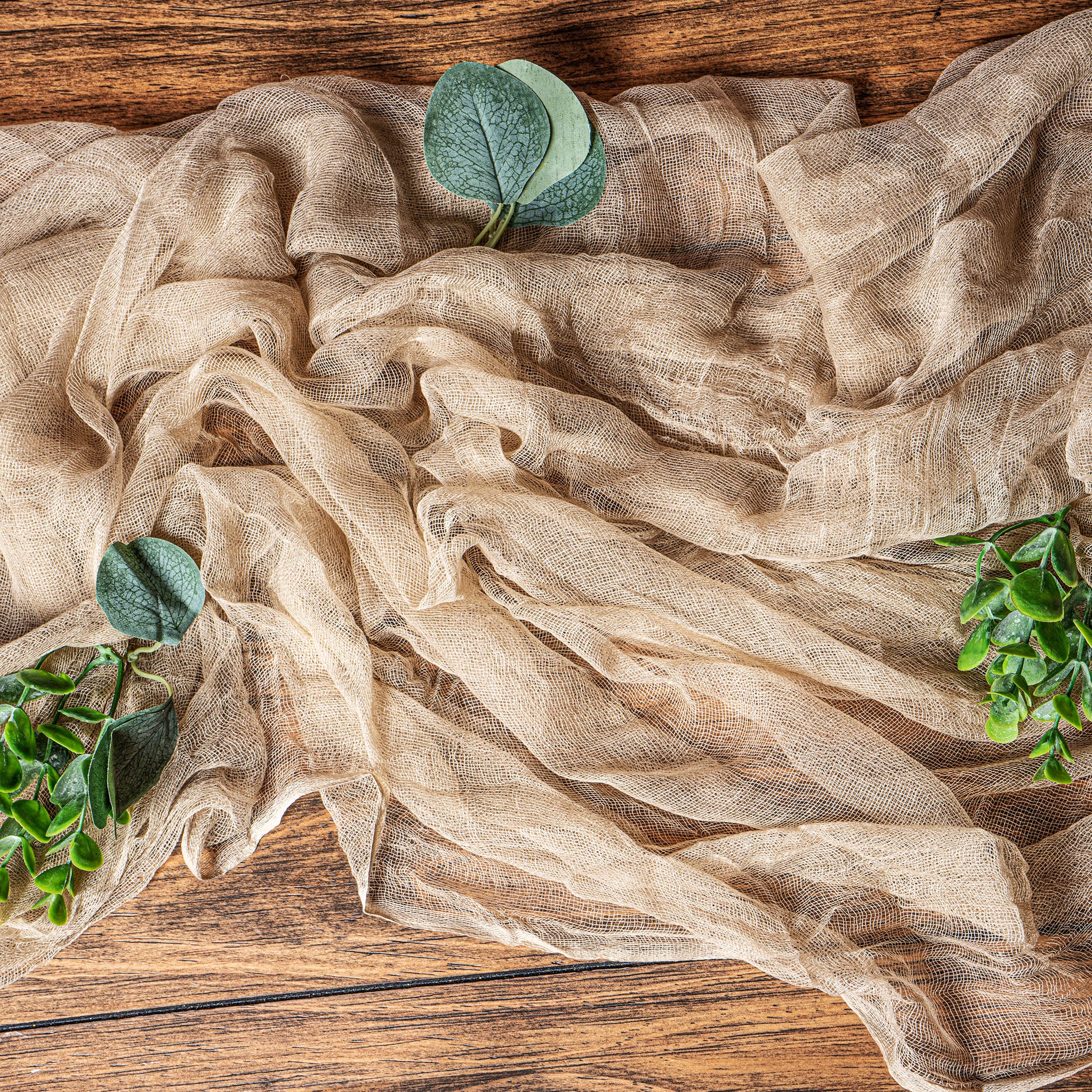 Cheesecloth Table Runner ft 25" x 16 - Champagne