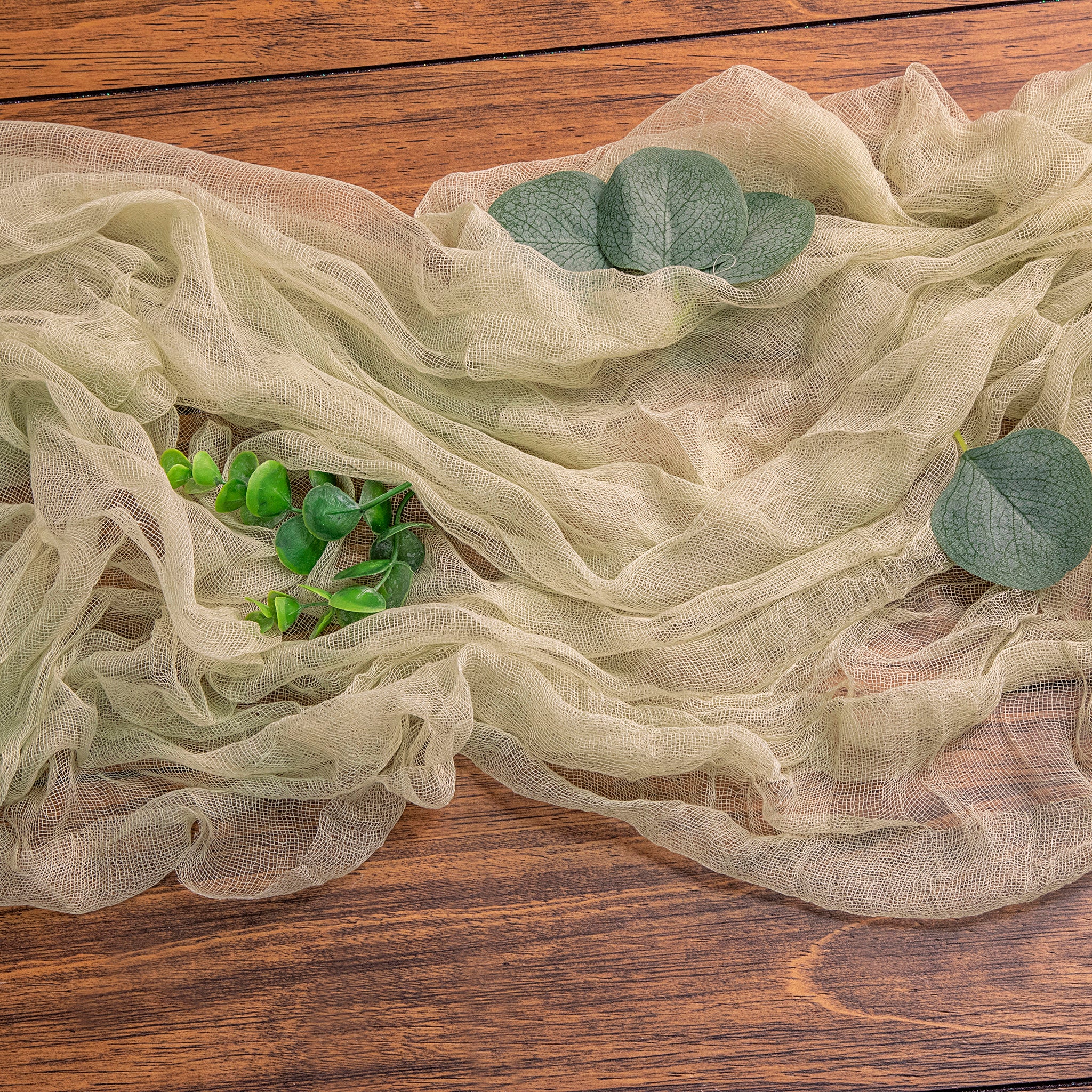 Cheesecloth Table Runner ft 25" x 16 - Sage Green