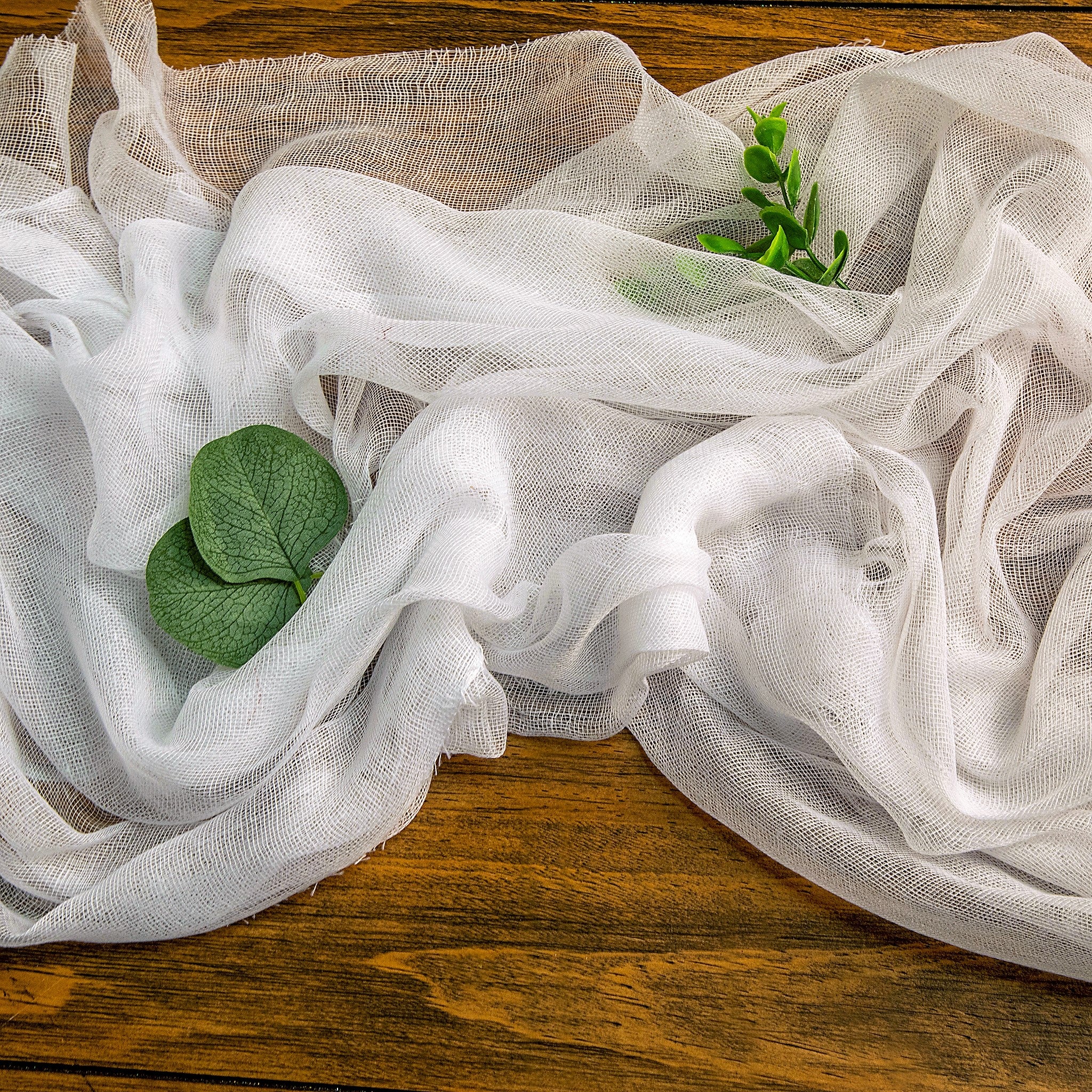 Cheesecloth Table Runner ft 25" x 16 - White