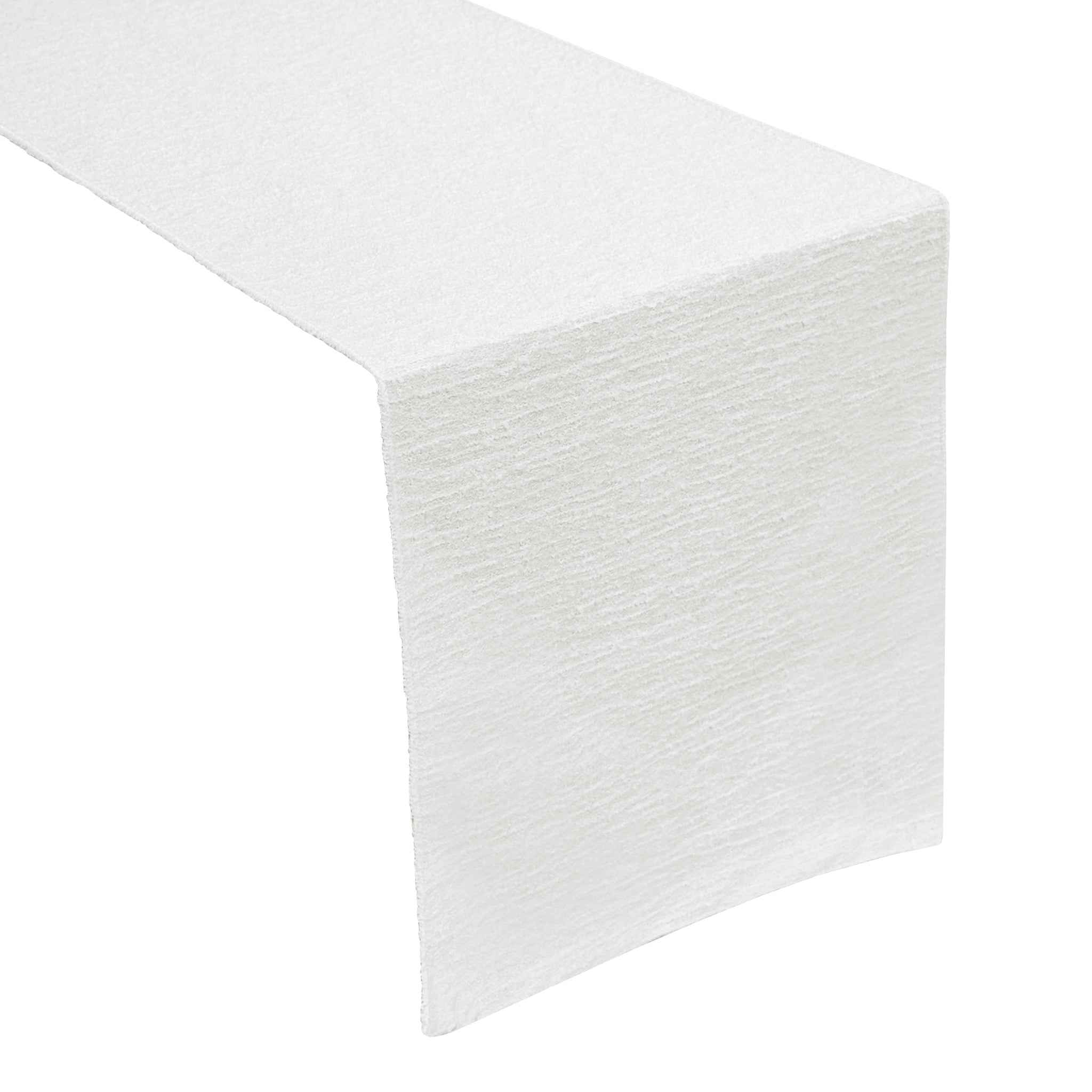Luxury Boucle Table Runner - White