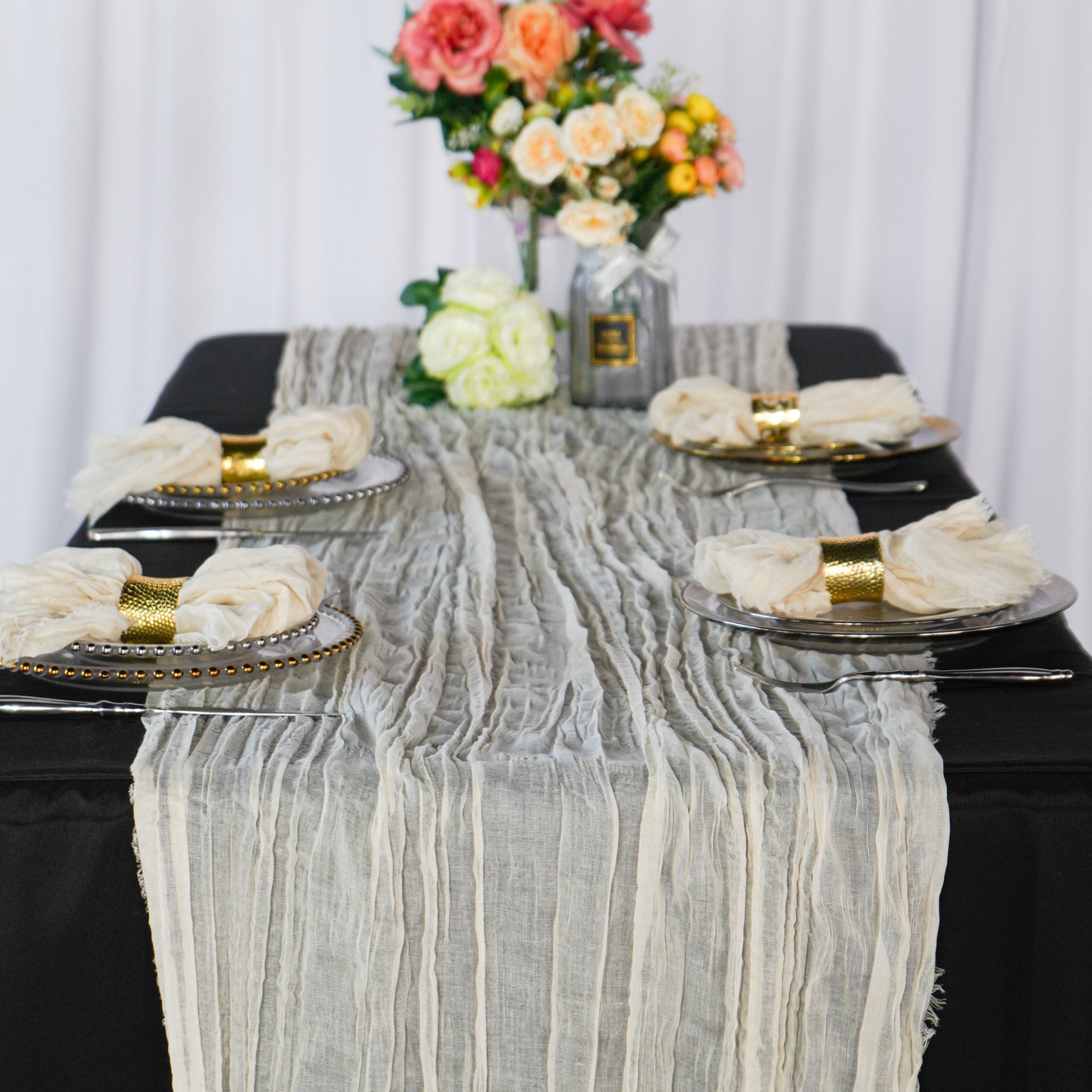 Premium Cheesecloth Table Runner x 25" 16FT - Ivory