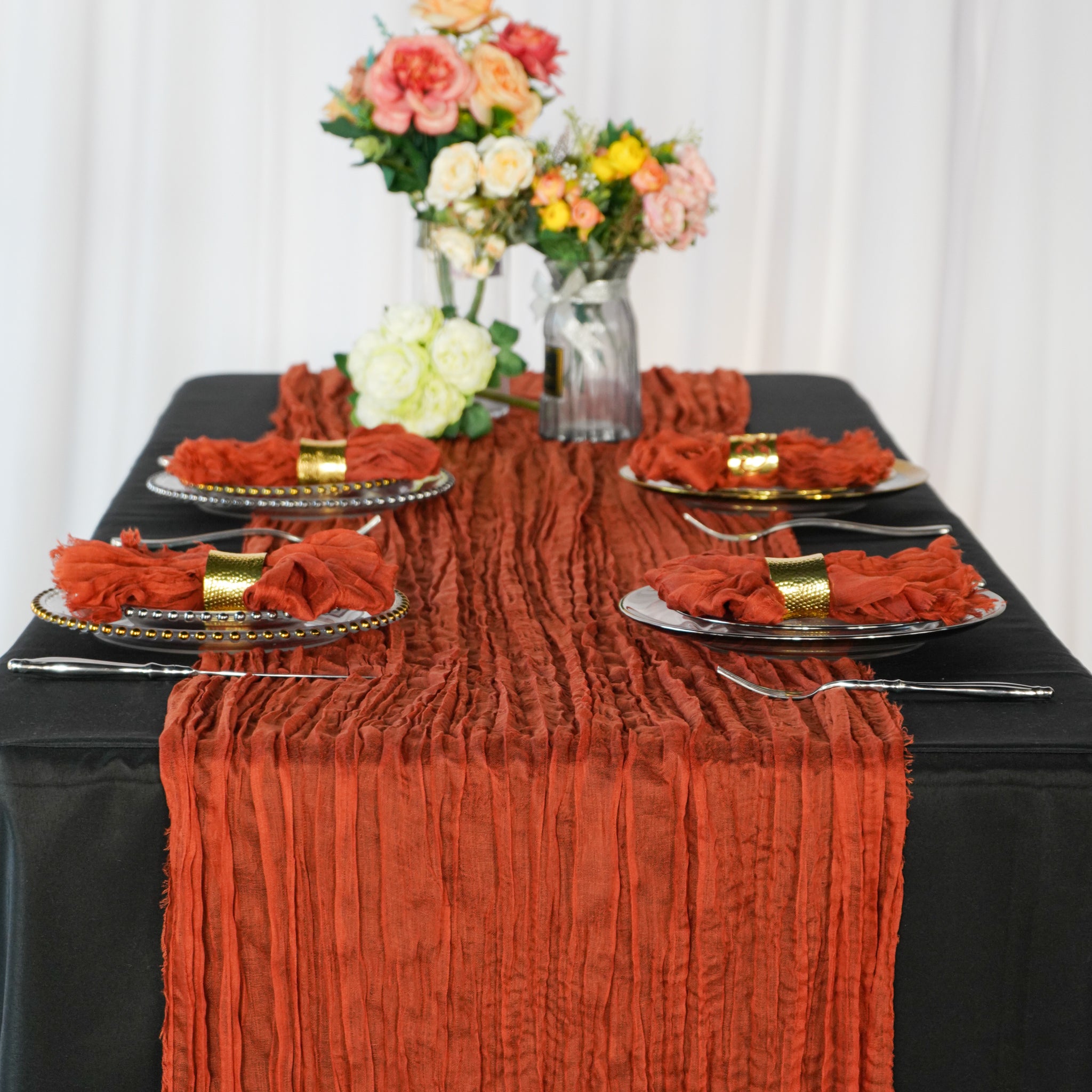 Premium Cheesecloth Table Runner x 25" 16FT - Rust