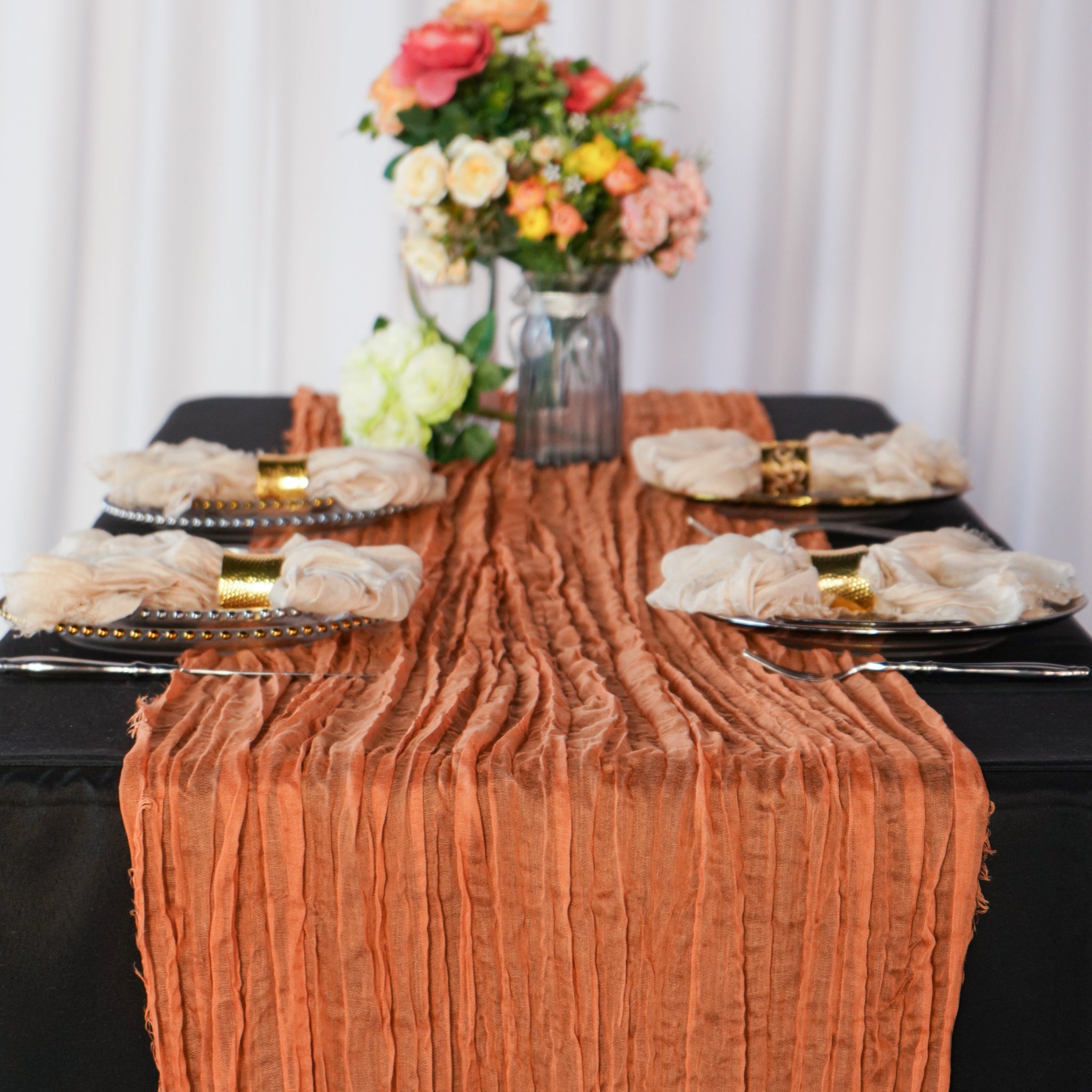Premium Cheesecloth Table Runner x 25" 16FT - Terracotta