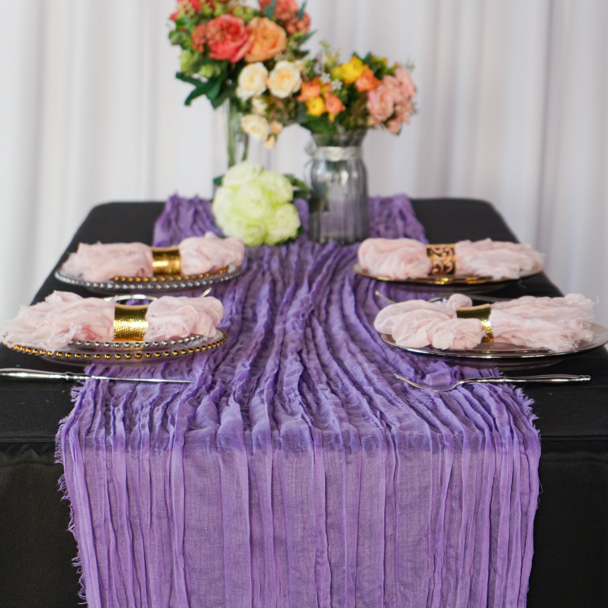 Premium Cheesecloth Table Runner x 25" 16FT - Victorian Lilac/Wisteria