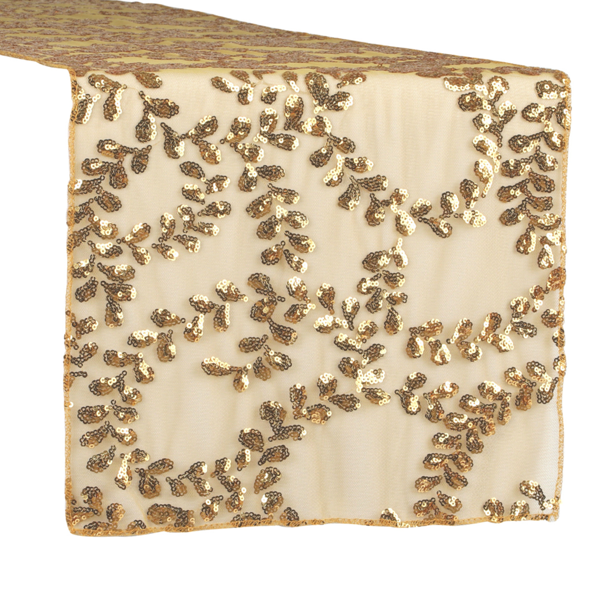 Sequin Vine Table Runner - Gold