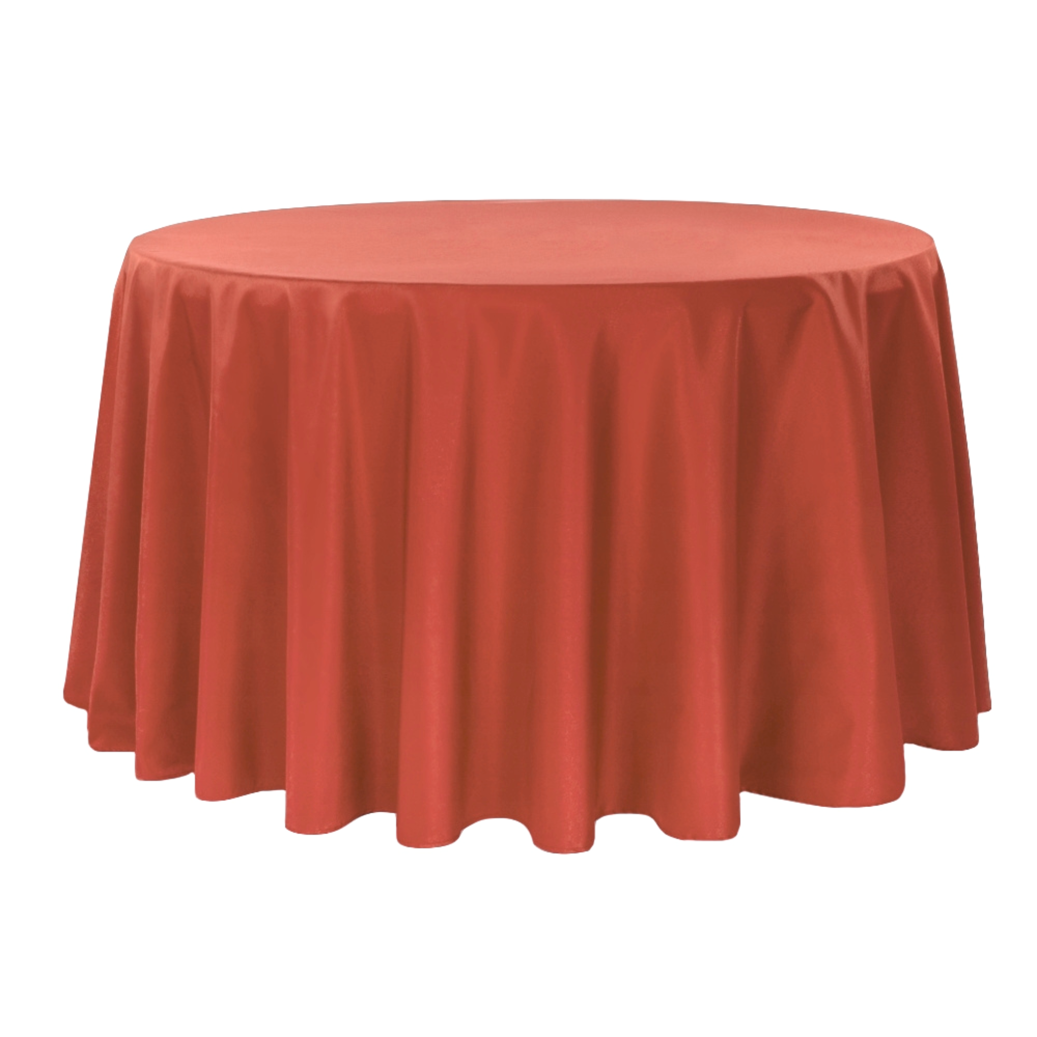 Premium Polyester Tablecloth 120" Round - Rust